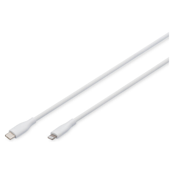 DIGITUS USB 2.0 Kabel Typ C-Lightning Silikon 1m MFI weiß