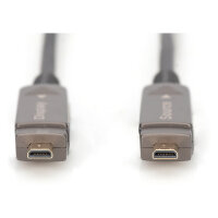 DIGITUS HDMI AOC Hybrid Glasfaserkabel 4K abnehmbar 15m schw