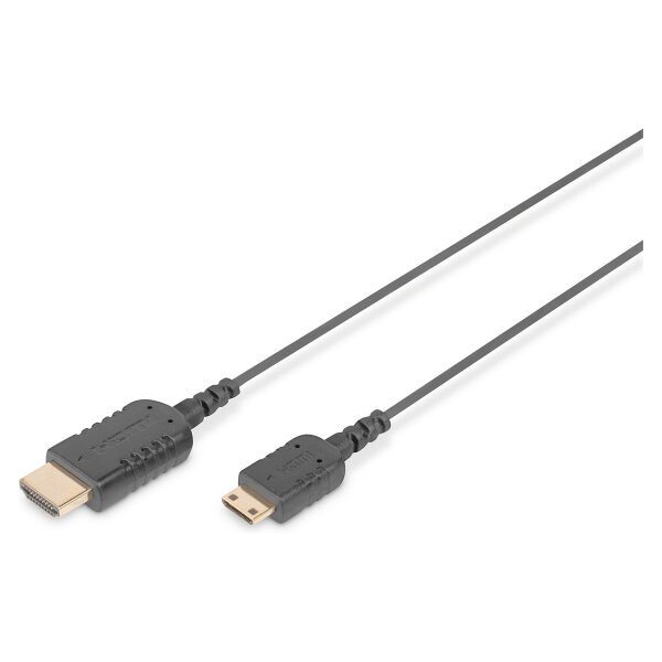 DIGITUS HDMI Anschlusskabel, C-A, HighFlex St/St, 2.0m, sw
