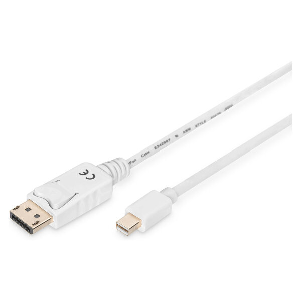 DIGITUS DisplayPortKabel miniDP -> DPort St/St 3m 1.1a weiß Polybeutel