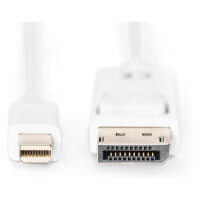 DIGITUS DisplayPortKabel miniDP -> DPort St/St 3m 1.1a weiß Polybeutel