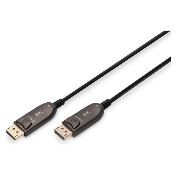 DIGITUS DisplayPort Glasfaser Kabel AOC Hybrid 8K DP 1.4 20m