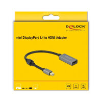 DELOCK Aktiver mini DisplayPort 1.4 zu HDMI Adapter 4K 60Hz HDR
