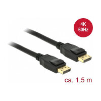 DELOCK Kabel Displayport 1.2 Stecker > Displayport Stecker 4K 60 Hz 1.5 m schwarz
