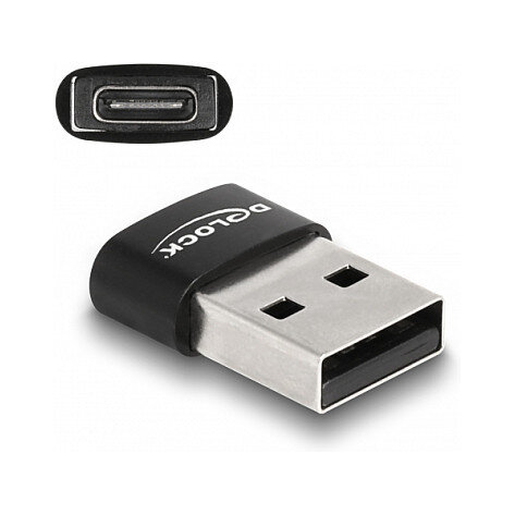 DELOCK USB 2.0 Adapter USB Typ-A St > USB Type-C Bu schwarz