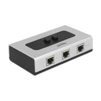 DELOCK Umschalter RJ45 10/100/1000mbps 2 Port manuell...