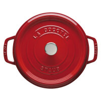 Staub La Cocotte 24cm rund. Kirsch-rot. Gusseisen