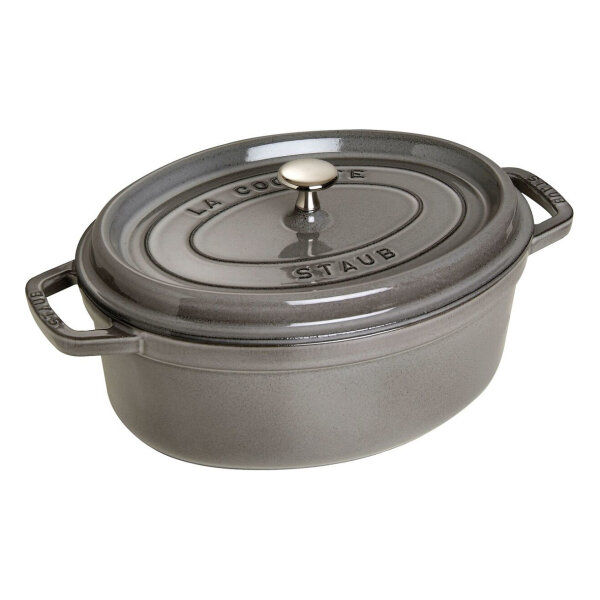 Staub La Cocotte 31cm oval Graphit-grau. Gusseisen
