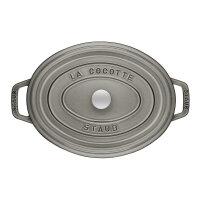 Staub La Cocotte 31cm oval Graphit-grau. Gusseisen