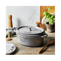 Staub La Cocotte 31cm oval Graphit-grau. Gusseisen