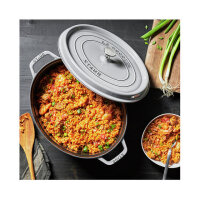 Staub La Cocotte 31cm oval Graphit-grau. Gusseisen