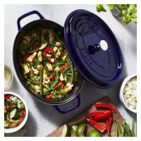 Staub La Cocotte 29cm oval dunkelblau. Gusseisen
