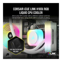 K CORSAIR WAK Cooling iCUE LINK H100i WHITE RGB AIO 240mm
