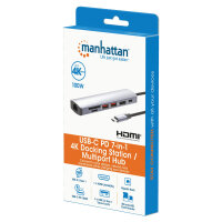 MANHATTAN 7-in-1 4K USB-C Dockingstation 1xHDMI 2xUSB 10Gb/s