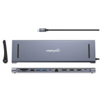 MANHATTAN Dockingstation 12-in-1 4K 1xHDMI 2xDP 3xUSB-A