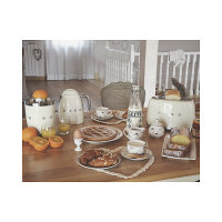 SMEG Toaster 2-Schlitz kompakt 50s Style TSF01CREU, Creme, Hochglanz