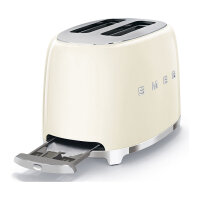 SMEG Toaster 2-Schlitz kompakt 50s Style TSF01CREU, Creme, Hochglanz