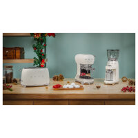SMEG Toaster 2-Schlitz kompakt 50s Style TSF01CREU, Creme, Hochglanz