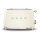 SMEG Toaster 2-Schlitz kompakt 50s Style TSF01CREU, Creme, Hochglanz