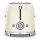 SMEG Toaster 2-Schlitz kompakt 50s Style TSF01CREU, Creme, Hochglanz