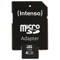 CARD 4GB Intenso MicroHC 21MB/s +Adapter