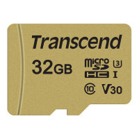 CARD microSD Card 32GB Transcend SDHC USD500S w/Adapter