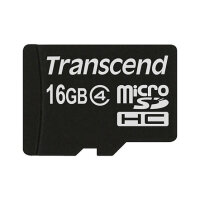CARD microSD Card 16GB Transcend SDHC Class4 (ohne Adapter)