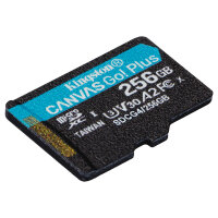 CARD Kingston 256GB microXC Canvas Go Plus Gen4 200MB/s A2 U3 V30 Card + Adapter