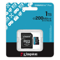 CARD Kingston 1TB microXC Canvas Go Plus Gen4 200MB/s A2 U3 V30 Card + Adapter