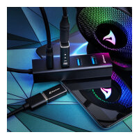 Sharkoon 4-Port USB 3.2 Gen 1 Aluminium Hub (schwarz)