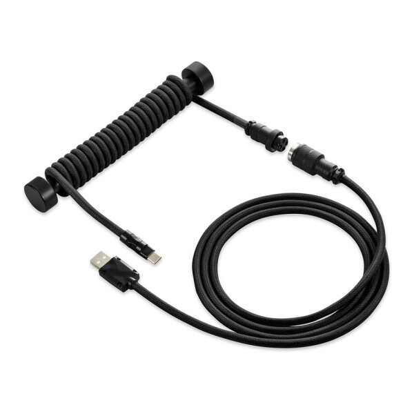 Sharkoon SGK50 Aviator Kabel Titan/Black (schwarz. 1.85 Meter. Spiralkabel fr SKILLER SGK50 S4)