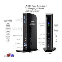 Club3D 4K Dockingstation 60Hz USB3 ->6xUSB3/2xDP/LAN/Audio black