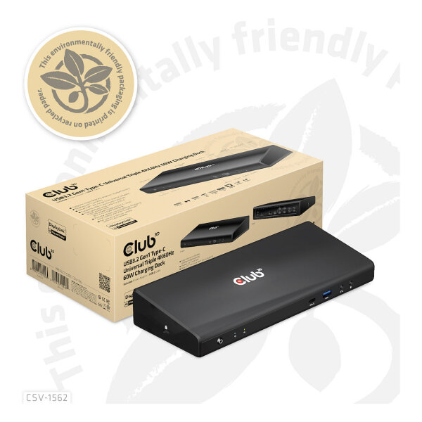 Club3D 4K ChargingDock USB-C ->6xUSB3/2xDP/HDMI/LAN/Audio