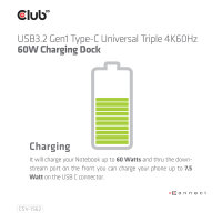 Club3D 4K ChargingDock USB-C ->6xUSB3/2xDP/HDMI/LAN/Audio