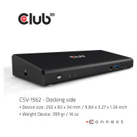 Club3D 4K ChargingDock USB-C ->6xUSB3/2xDP/HDMI/LAN/Audio