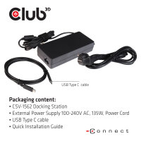 Club3D 4K ChargingDock USB-C ->6xUSB3/2xDP/HDMI/LAN/Audio