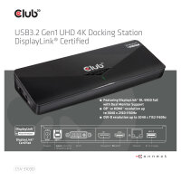 Club3D 4K Dockingstation USB3 ->3xUSB3/HDMI/DP/DVI/ black