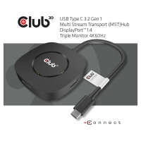 Club3D MST-Hub USB 3.2 Typ C > 3x DisplayPort 1.4 St/Bu retail
