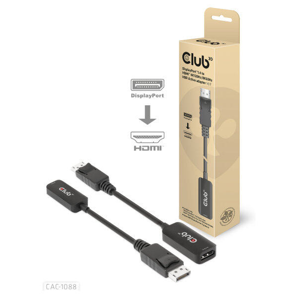 Club3D Adapter DisplayPort 1.4 > HDMI HDR 8K60Hz aktiv retail