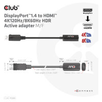Club3D Adapter DisplayPort 1.4 > HDMI HDR 8K60Hz aktiv retail