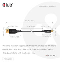 Club3D Kabel USB Typ C <-> DP 2.1 1m 10K60Hz St/St