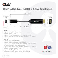 Club3D Adapter HDMI 2.0 > USB-C 4K60Hz aktiv St/Bu