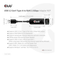 Club3D Adapter USB 3.2 Typ A > RJ45 2.5Gb