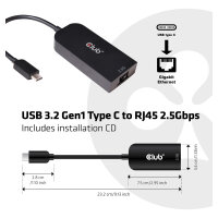 Club3D Adapter USB 3.2 Typ C > RJ45 2.5Gb St/Bu