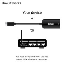 Club3D Adapter USB 3.2 Typ C > RJ45 2.5Gb St/Bu