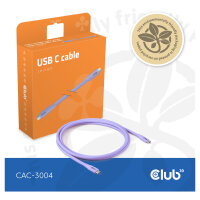Club3D Lifestyle USB-C Kabel PD 240W.20Gbps 2m lila St/St