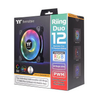 120mm Thermaltake Riing Duo 12 RGB Radiator Fan 3 Pack Black