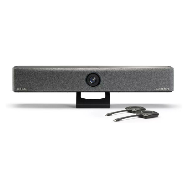 Barco ClickShare Bar Pro mit 2 Buttons 4K fuer kleine und mittlelgrosse Raeume