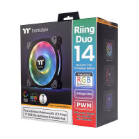 140mm Thermaltake Riing Duo 14 RGB Radiator Fan 3 Pack Dual Riing