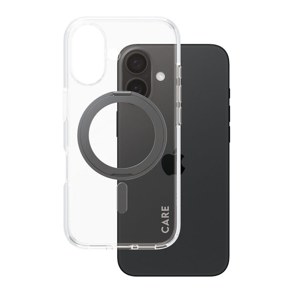 CARE Case Feature Black Kickstand MagSAFE iPhone 16